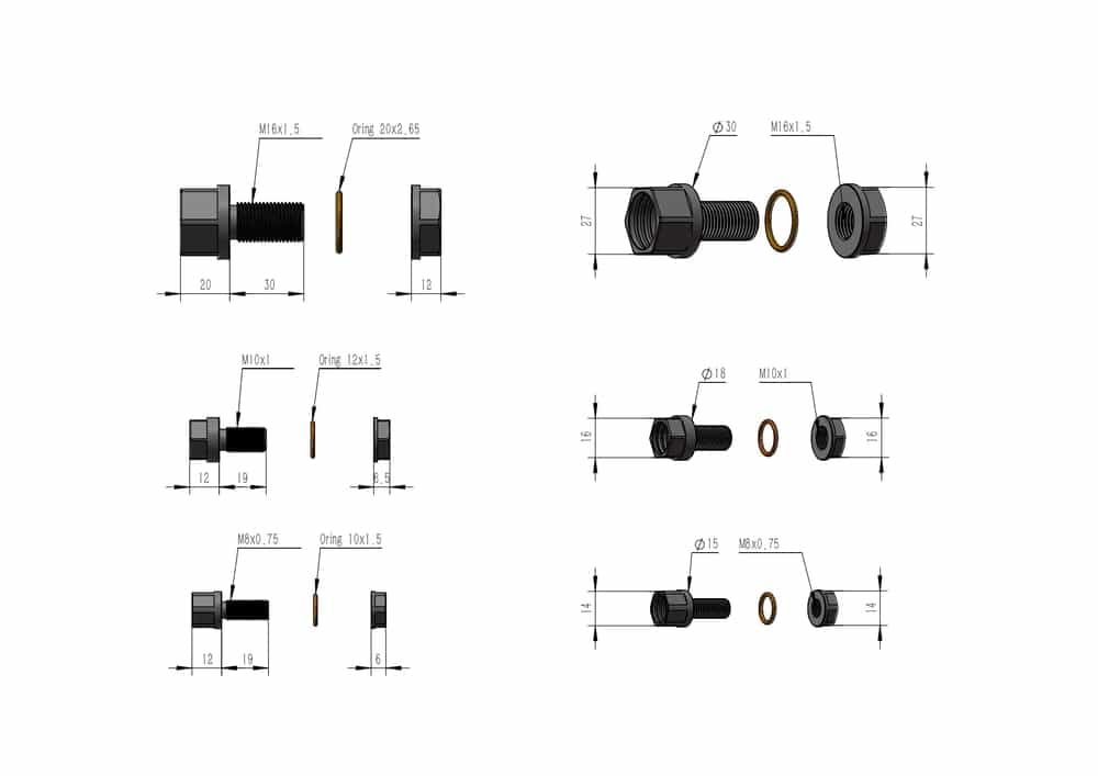 Hydrocean Hollow Screw Threading Bolt