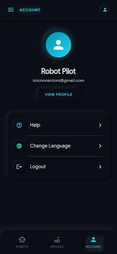 Mobile account tab