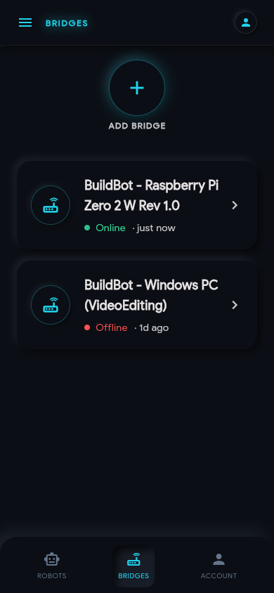 Mobile bridges tab
