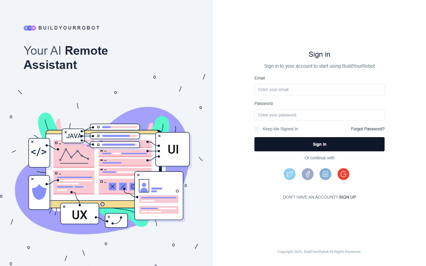 Sign-in page