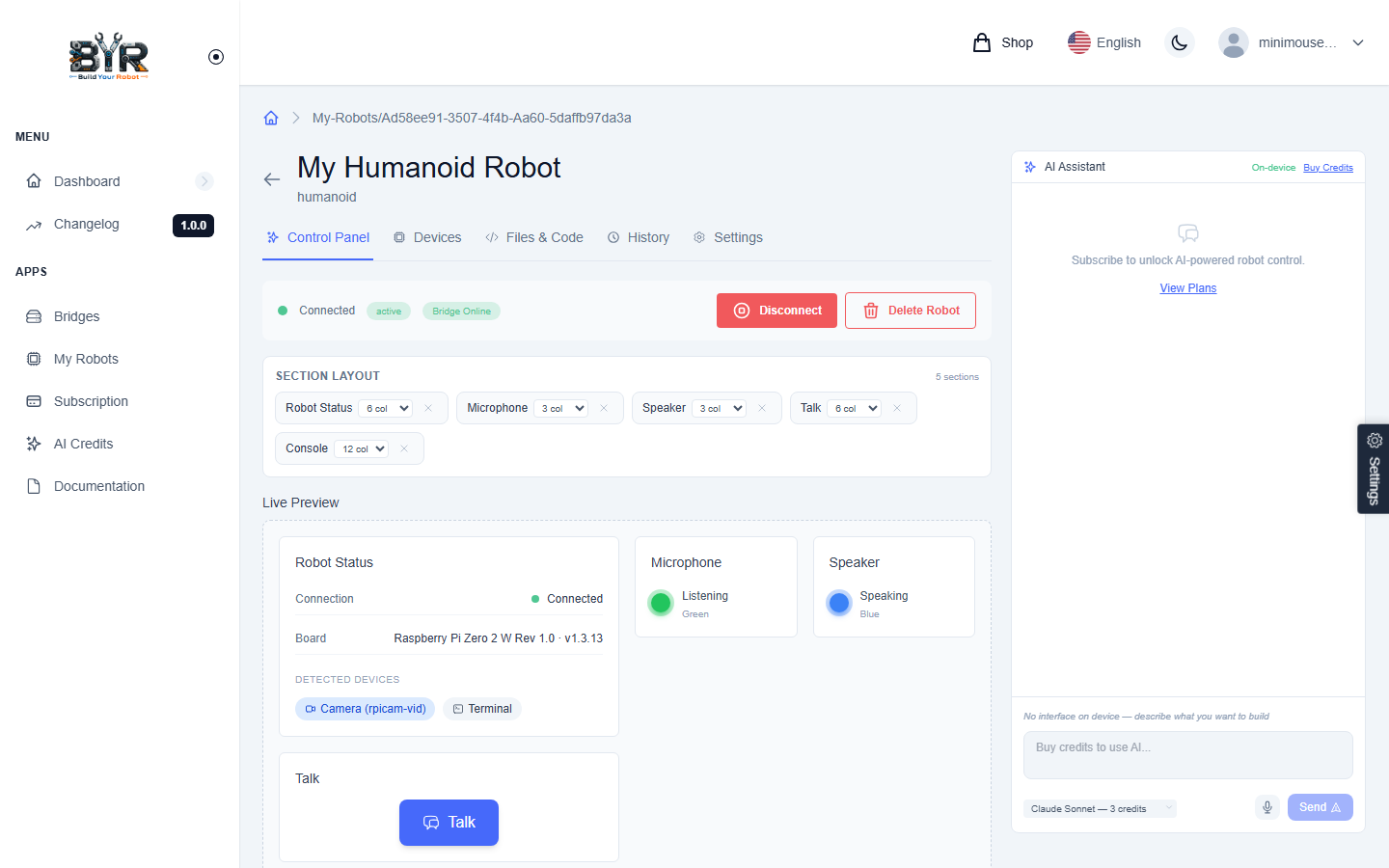Talker voice interface